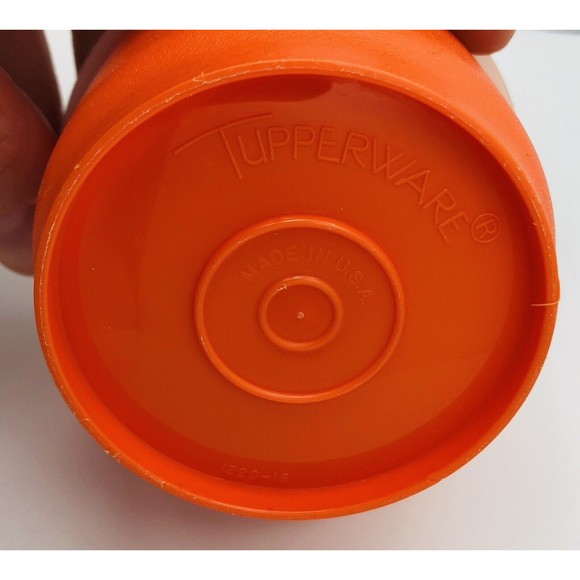 Vintage Tupperware Orange Round Snack Cup #1229 with Lid - Picture 7 of 9